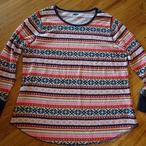 Old Navy Holiday Fair Isle Thermal Knit Top Plus Size 2X